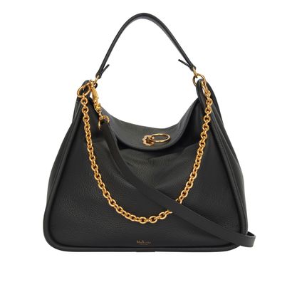 Leighton Hobo, &pound;395, Handbags, Black, Leather, Front view